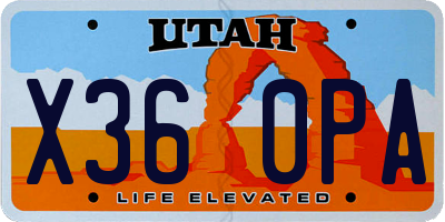 UT license plate X360PA