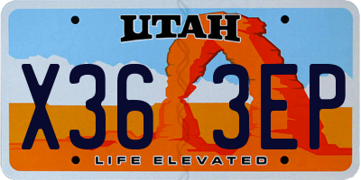 UT license plate X363EP