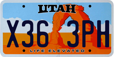 UT license plate X363PH