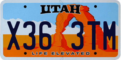UT license plate X363TM