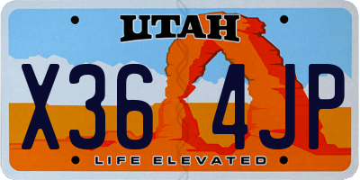 UT license plate X364JP