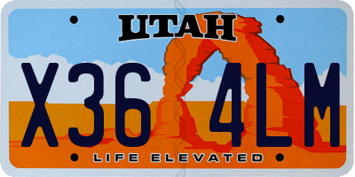 UT license plate X364LM