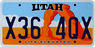 UT license plate X364QX