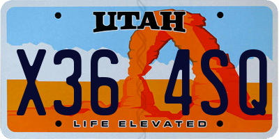 UT license plate X364SQ