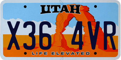 UT license plate X364VR