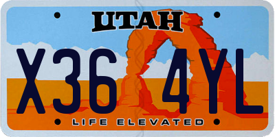 UT license plate X364YL