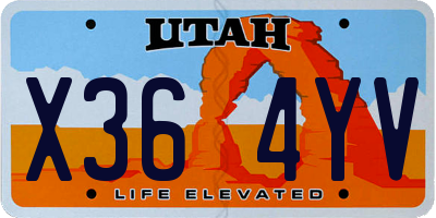 UT license plate X364YV