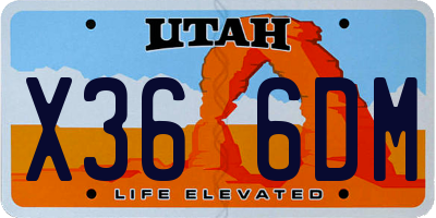 UT license plate X366DM