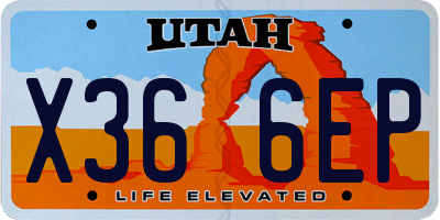 UT license plate X366EP