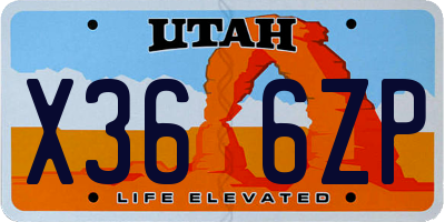 UT license plate X366ZP