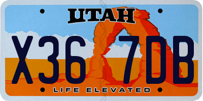 UT license plate X367DB