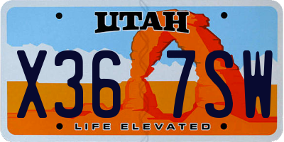 UT license plate X367SW
