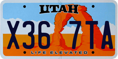 UT license plate X367TA