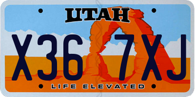UT license plate X367XJ