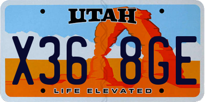UT license plate X368GE