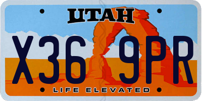 UT license plate X369PR