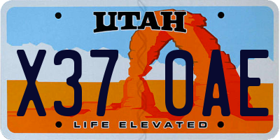 UT license plate X370AE