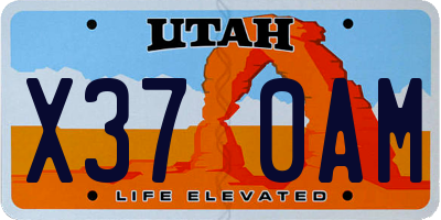 UT license plate X370AM