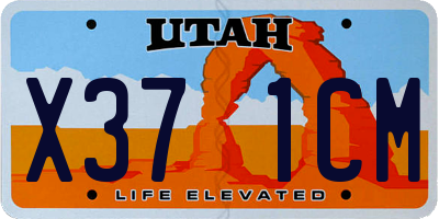 UT license plate X371CM