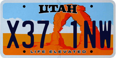 UT license plate X371NW
