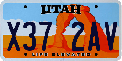 UT license plate X372AV
