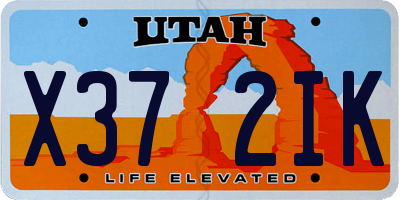 UT license plate X372IK