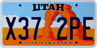UT license plate X372PE