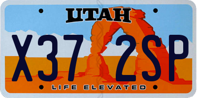 UT license plate X372SP