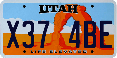 UT license plate X374BE