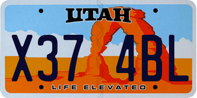 UT license plate X374BL
