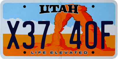 UT license plate X374OF