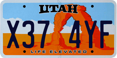 UT license plate X374YF