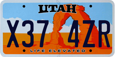 UT license plate X374ZR