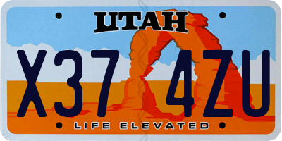 UT license plate X374ZU