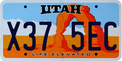 UT license plate X375EC