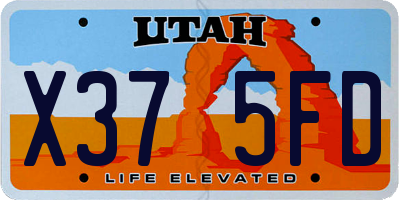 UT license plate X375FD