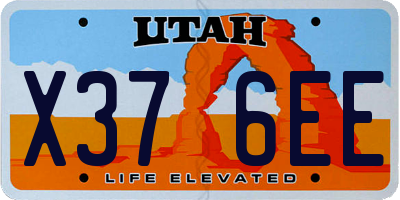 UT license plate X376EE