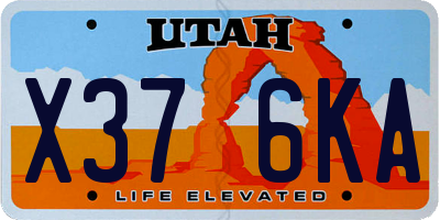 UT license plate X376KA