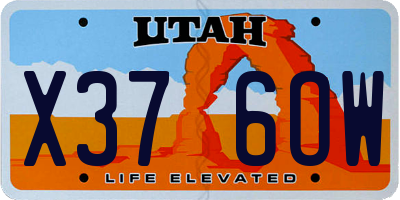 UT license plate X376OW