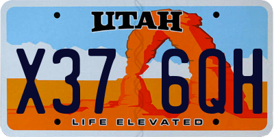 UT license plate X376QH