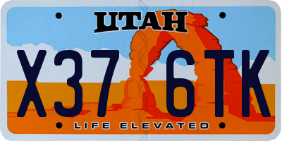 UT license plate X376TK