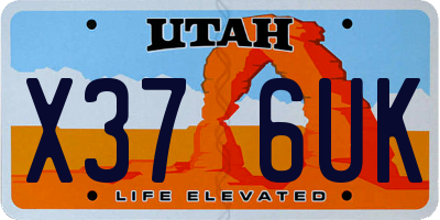 UT license plate X376UK
