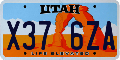 UT license plate X376ZA