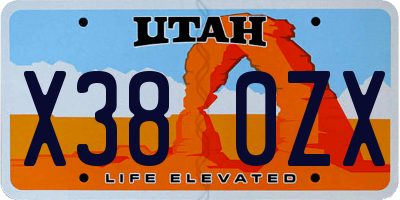 UT license plate X380ZX