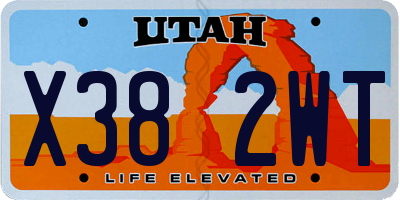UT license plate X382WT