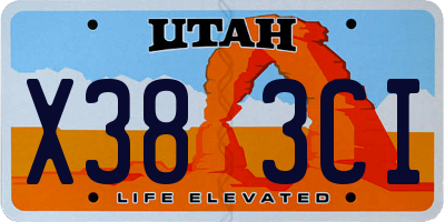 UT license plate X383CI