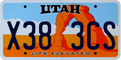UT license plate X383CS