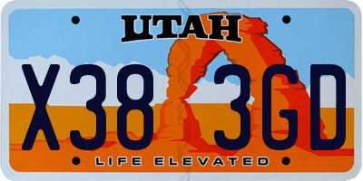 UT license plate X383GD
