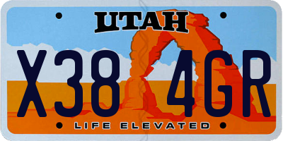 UT license plate X384GR