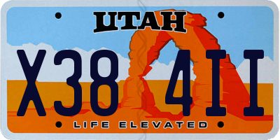 UT license plate X384II